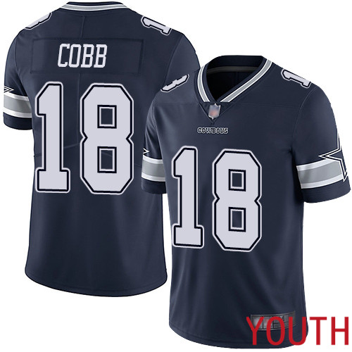 Youth Dallas Cowboys Limited Navy Blue Randall Cobb Home #18 Vapor Untouchable NFL Jersey->youth nfl jersey->Youth Jersey